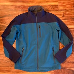 LL Bean Men’s Pathfinder Multi Blue Lined Jacket Large L Tall Gore Tex Shell